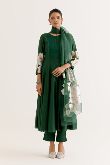 Emerald Green Anarkali Set