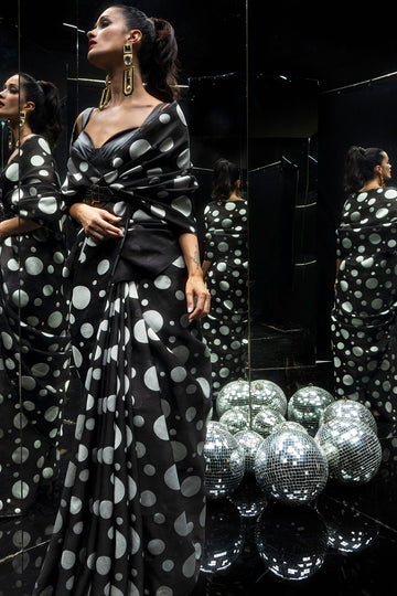 Black Confetti Saree