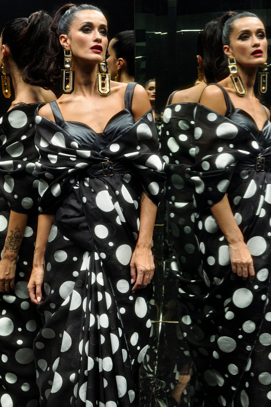 Black Confetti Saree