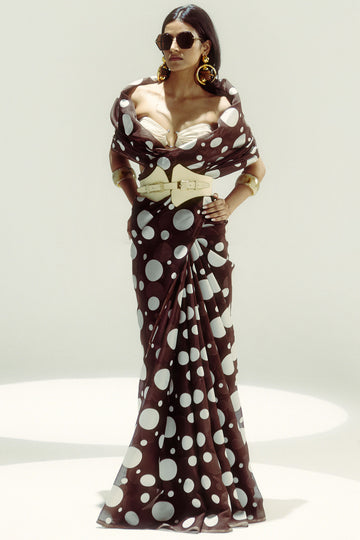 Espresso Confetti Saree