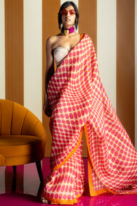 Groovy Polka Pink Saree