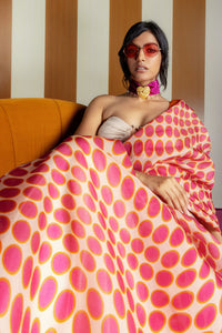Groovy Polka Pink Saree