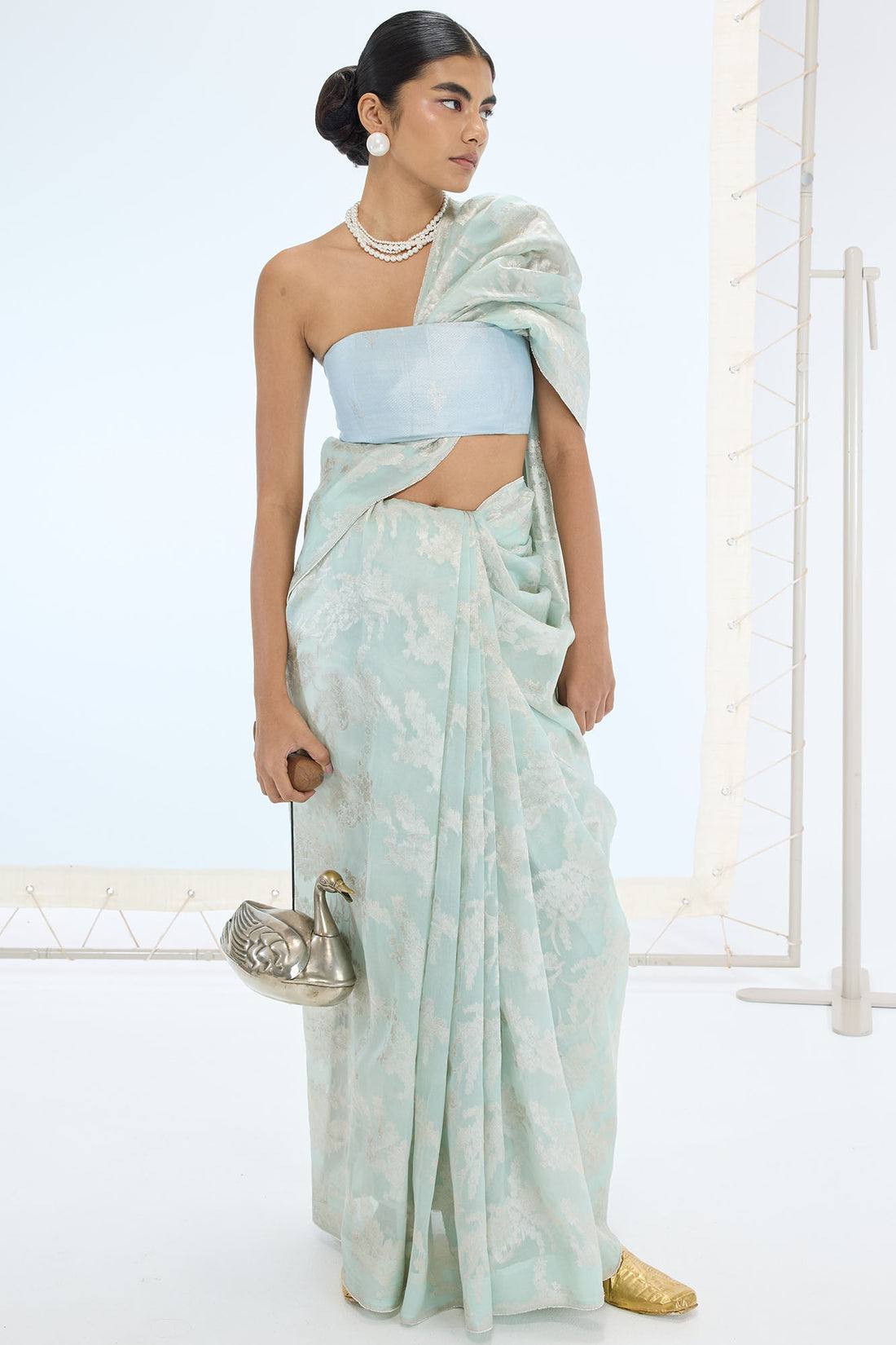 Diana Saree Aqua Green