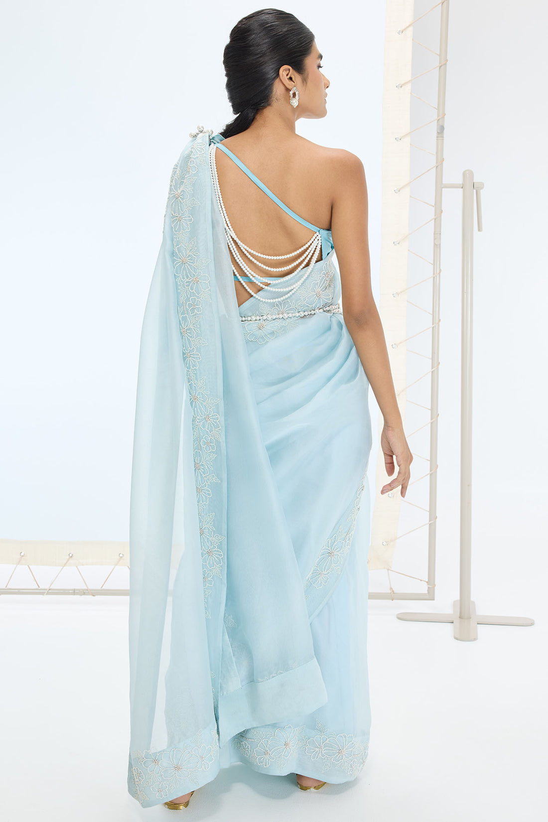 Luna Saree Aqua Green