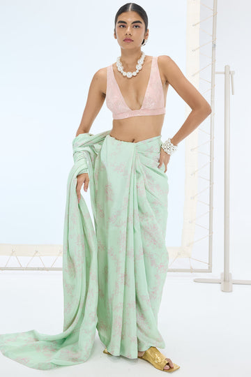 Ruby Saree Pistachio
