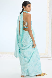 Ruby Saree Turquoise Blue