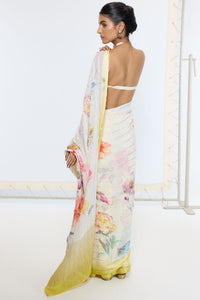 Handwoven Vanilla Cream Printed Saree