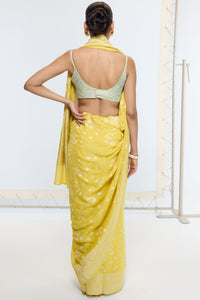 Handwoven Mustard Yellow Saree