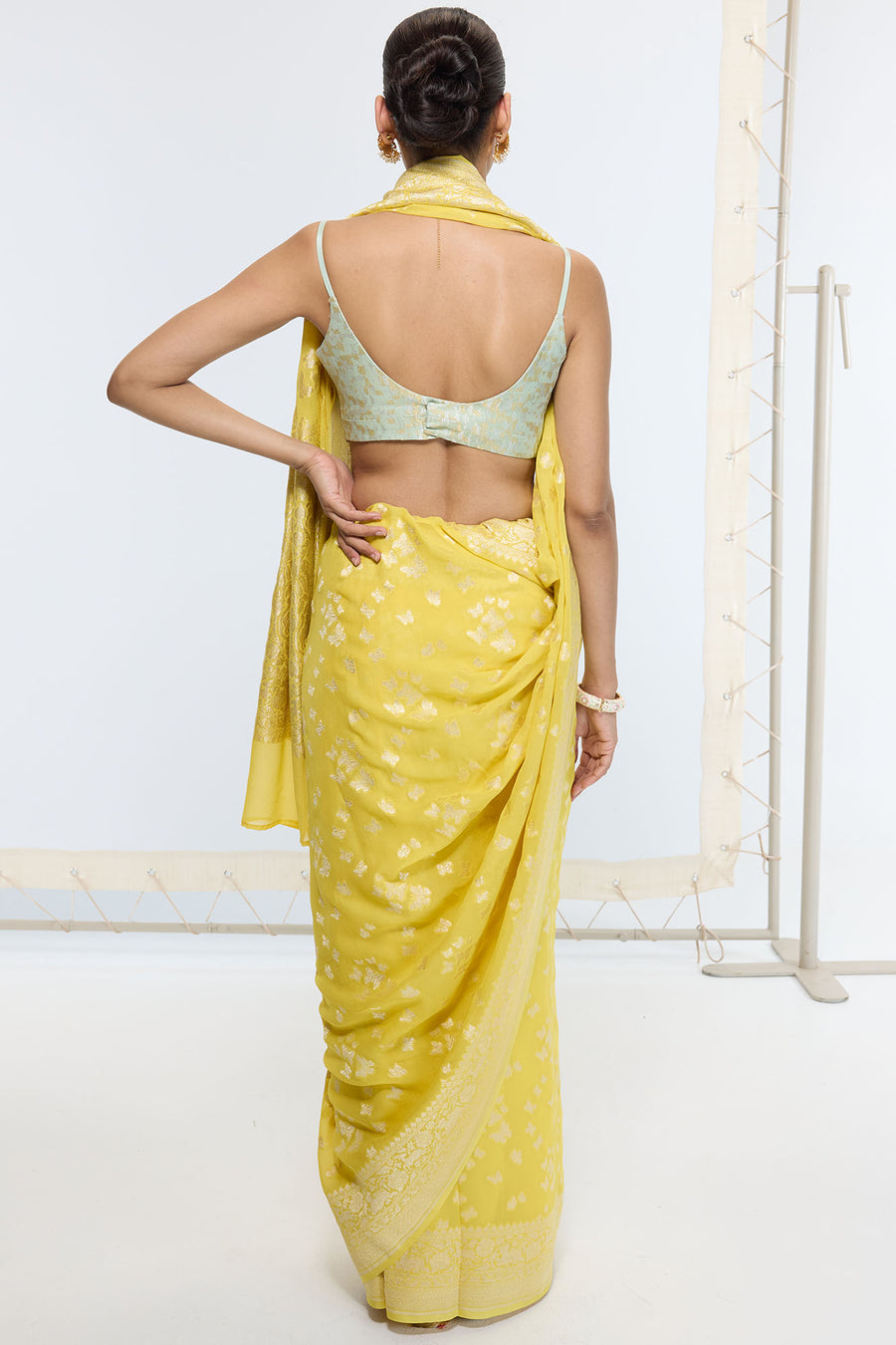 Handwoven Mustard Yellow Saree