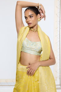 Handwoven Mustard Yellow Saree