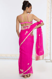 Handwoven Fuchsia Pink Saree