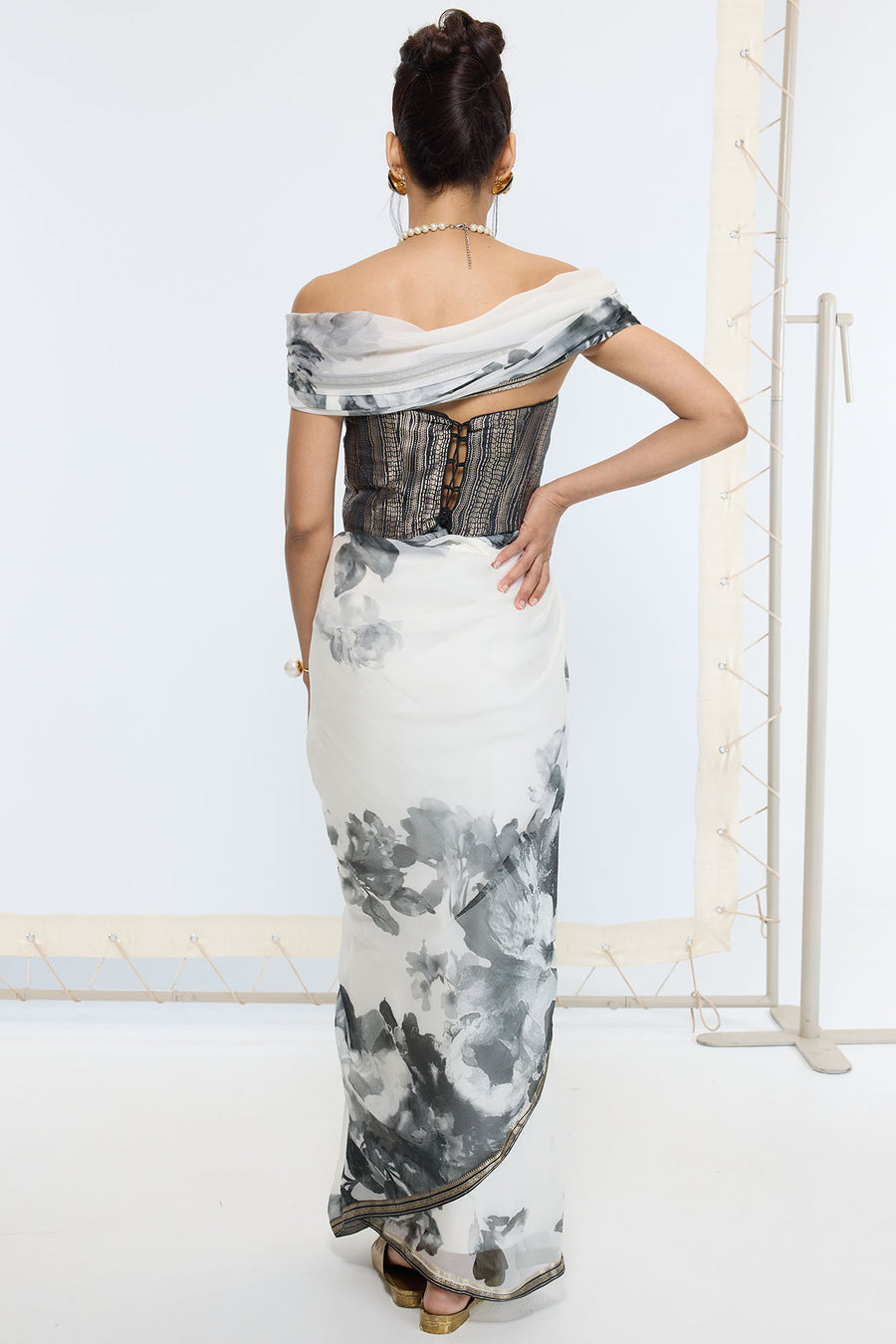 Handwoven Black Printed Saree