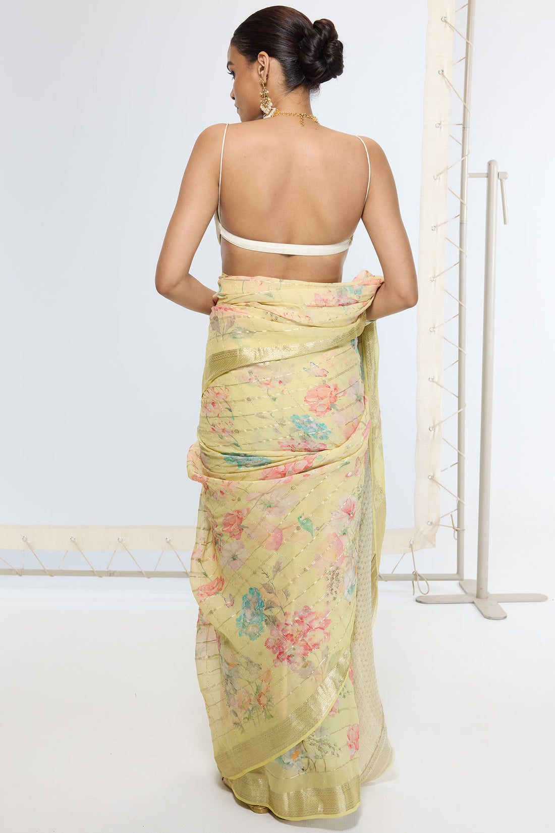 Handwoven Lime Green Saree