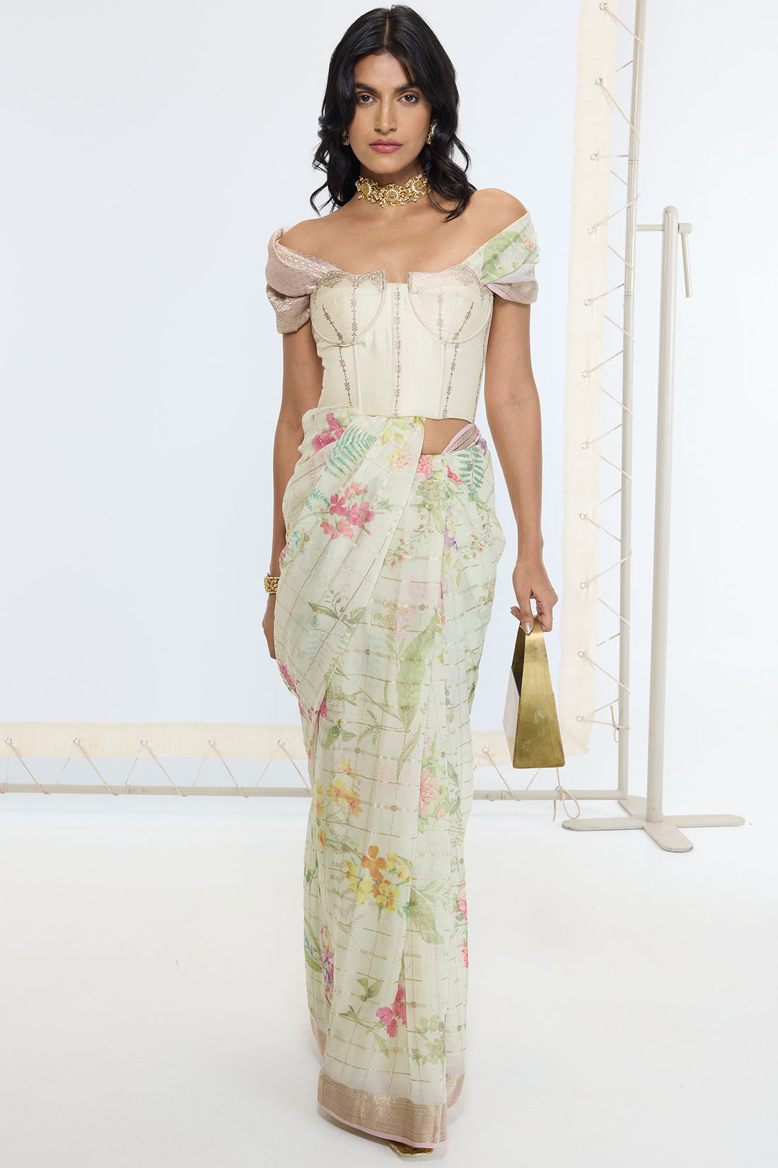 Handwoven Pistachio Green Printed Saree