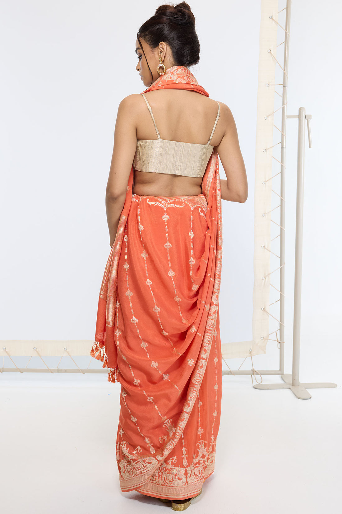 Handwoven Rusty Orange Saree