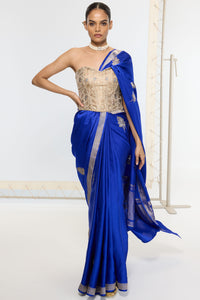 Handwoven Prussian Blue Saree
