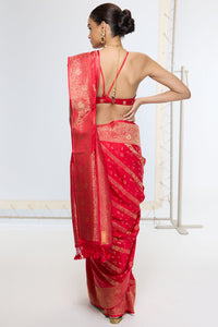 Handwoven Crimson Red Saree