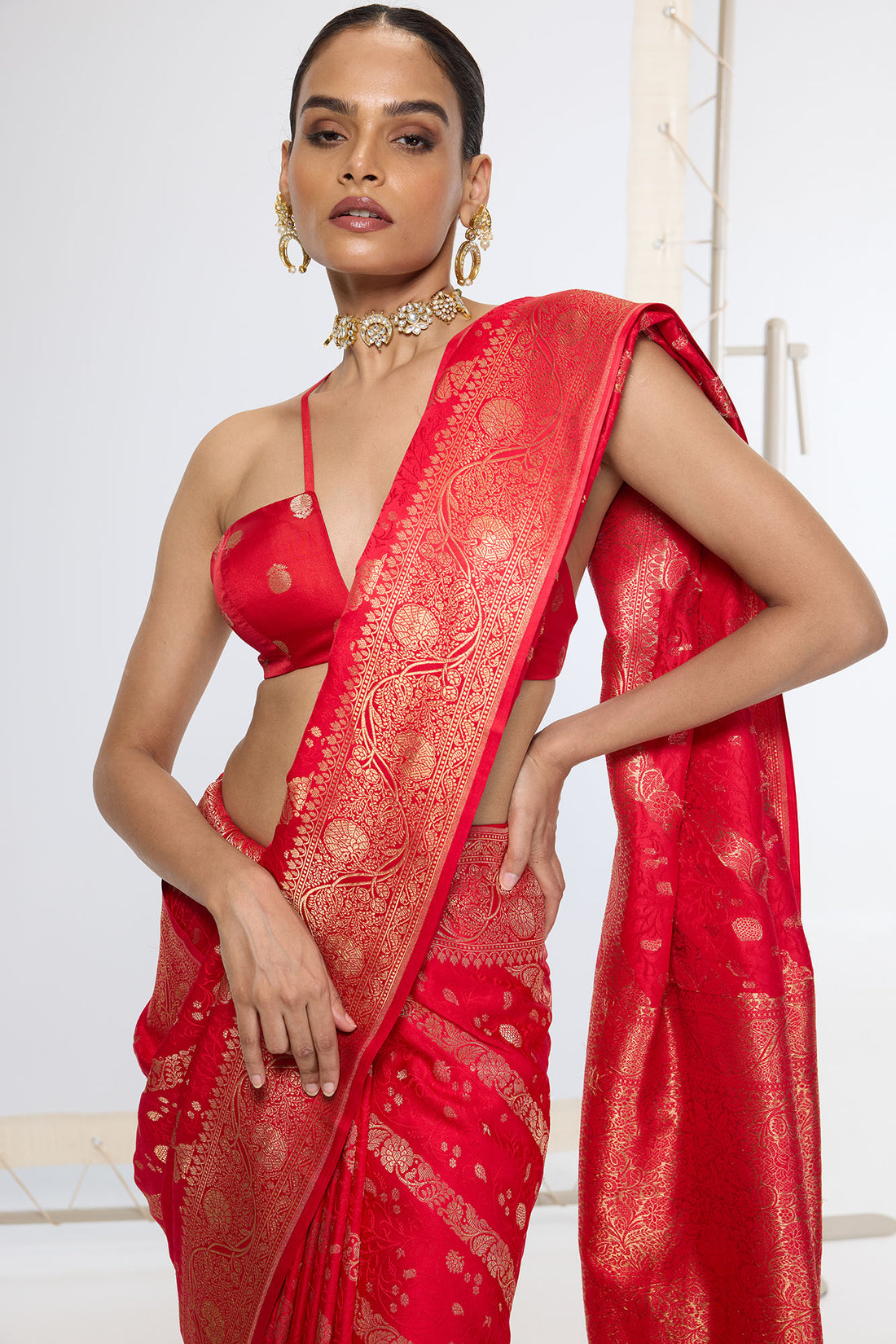 Handwoven Crimson Red Saree