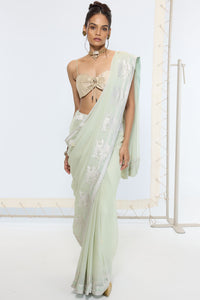 Handwoven Pastel Green Saree