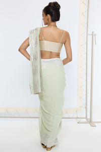Handwoven Pastel Green Saree
