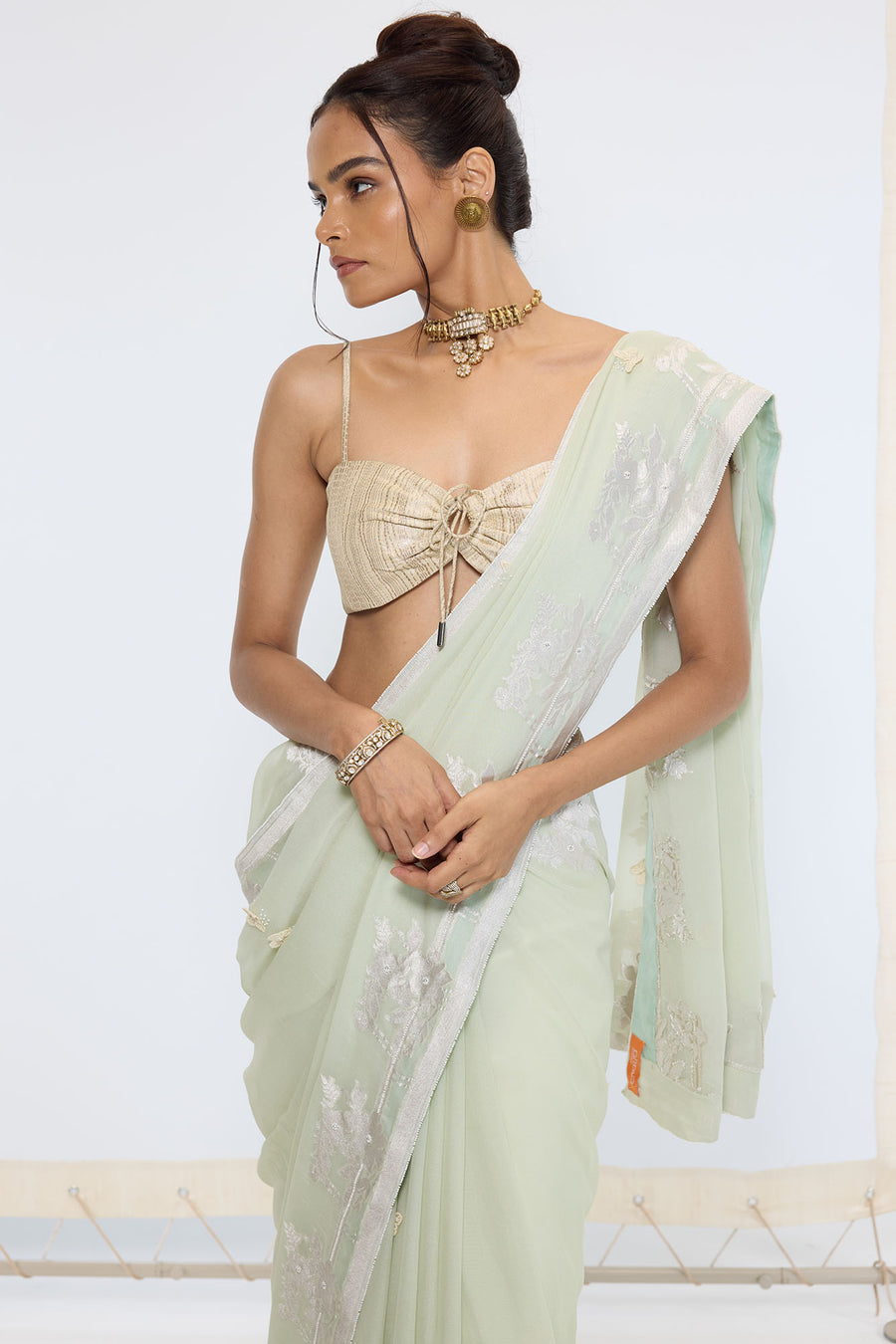 Handwoven Pastel Green Saree