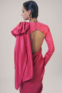 Handwoven Flamingo Pink Saree