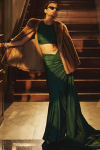 Handwoven Hunter Green Silk Saree