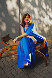 Handwoven Ultramarine Blue Silk Saree