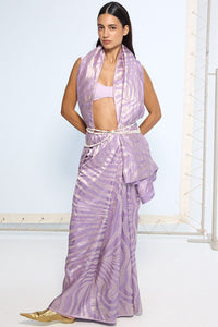 Handwoven Lavender Silk Saree