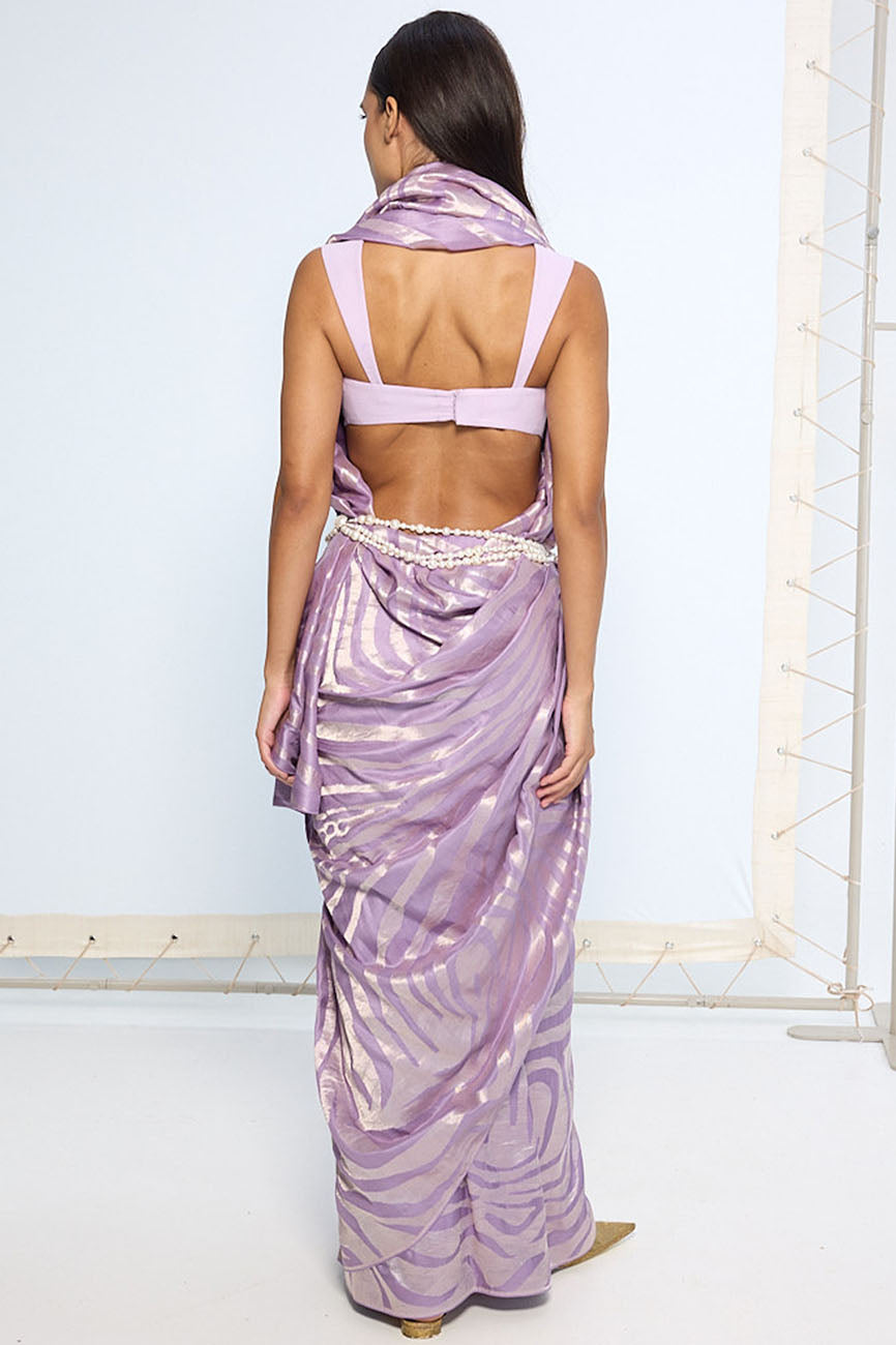 Handwoven Lavender Silk Saree