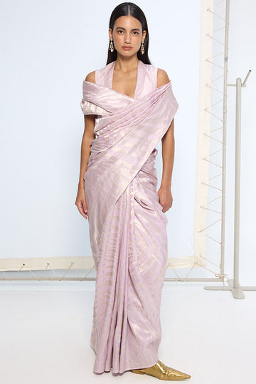 Handwoven Lilac Silk Saree
