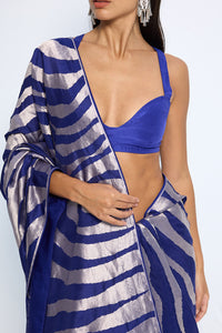 Handwoven Dark Blue Silk Saree