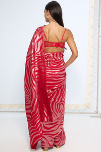 Handwoven Scarlet Silk Saree