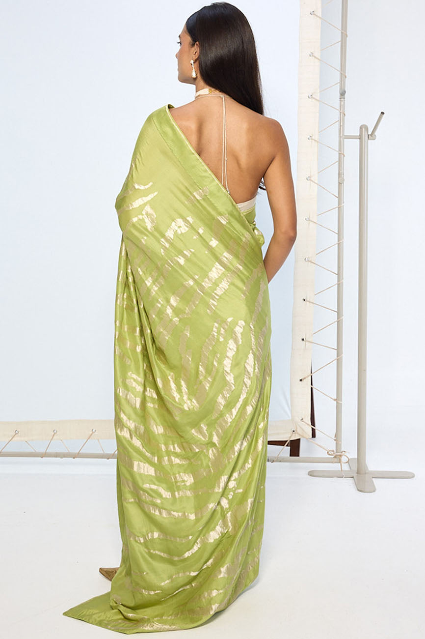 Handwoven Sage Green Silk Saree