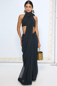 Noir Polka Dotted Saree
