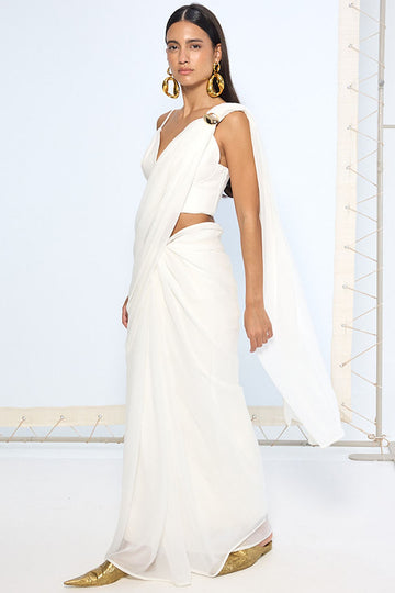 Ivory Movable Brooch Saree