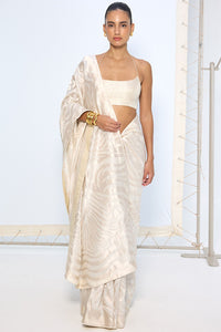 Handwoven Ivory Silk Saree