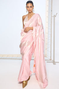 Handwoven Blush Pink Silk Saree