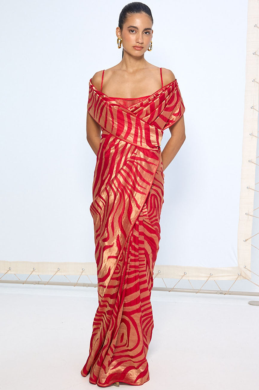 Handwoven Classic Red Silk Saree