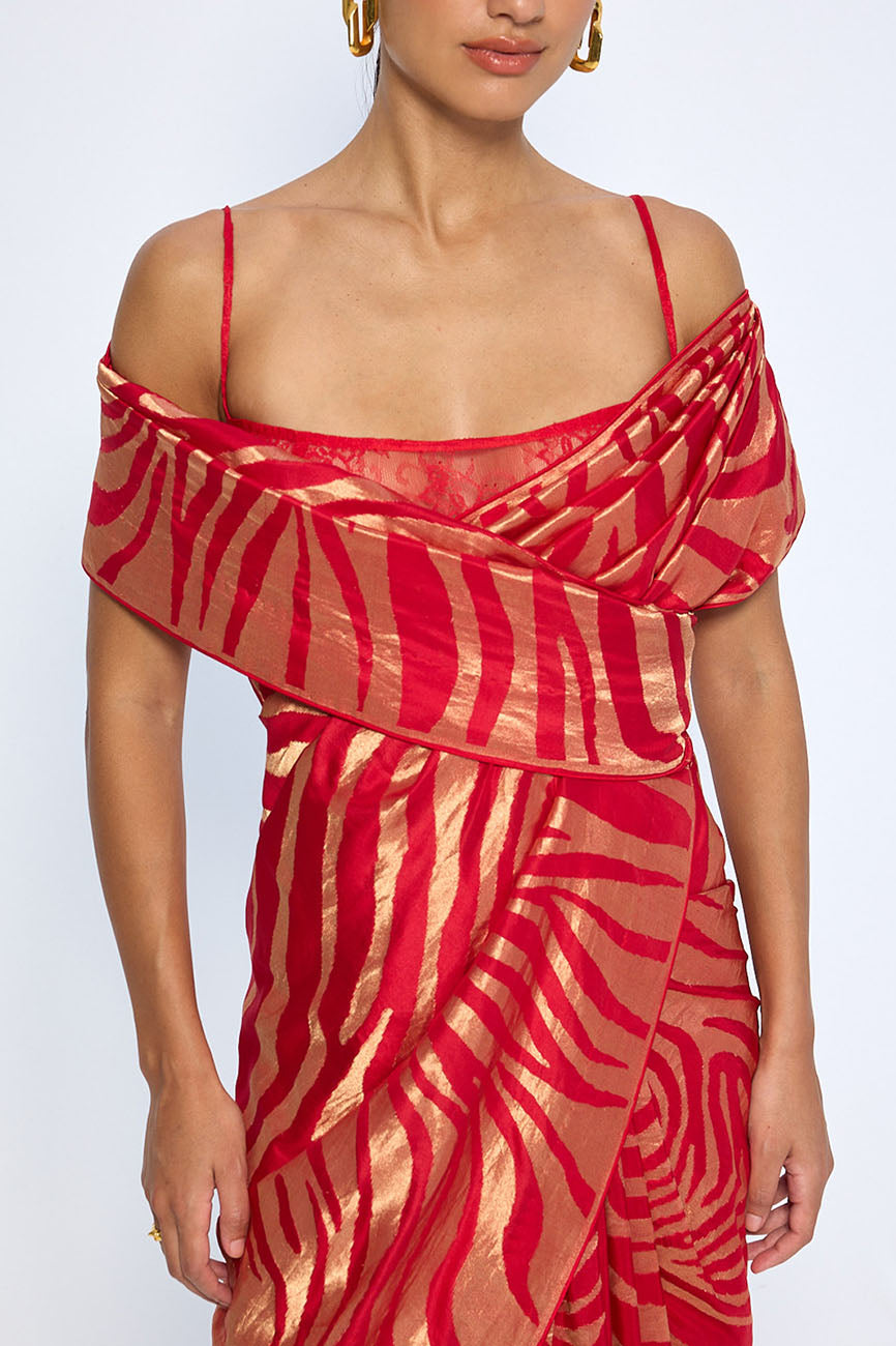 Handwoven Classic Red Silk Saree