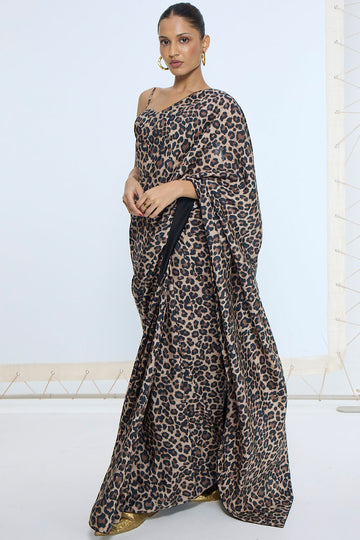 Cheetah Print Saree