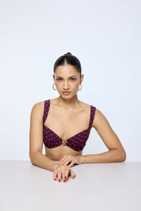 Maroon Polka Dot Blouse