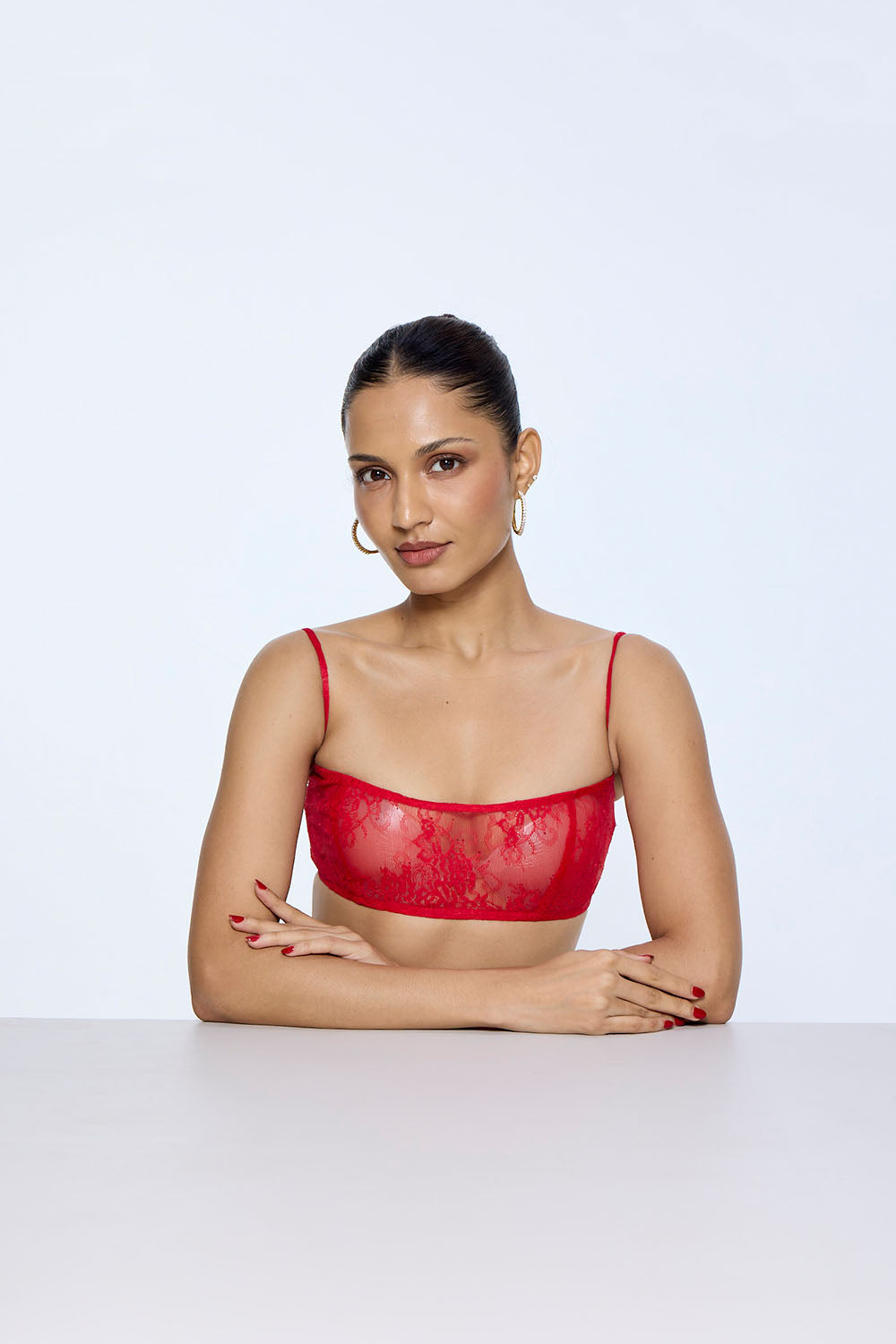 Red Chantilly Blouse