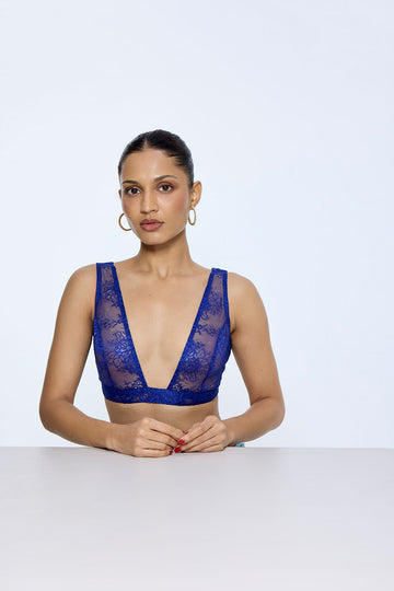 Deep Blue Chantilly Blouse