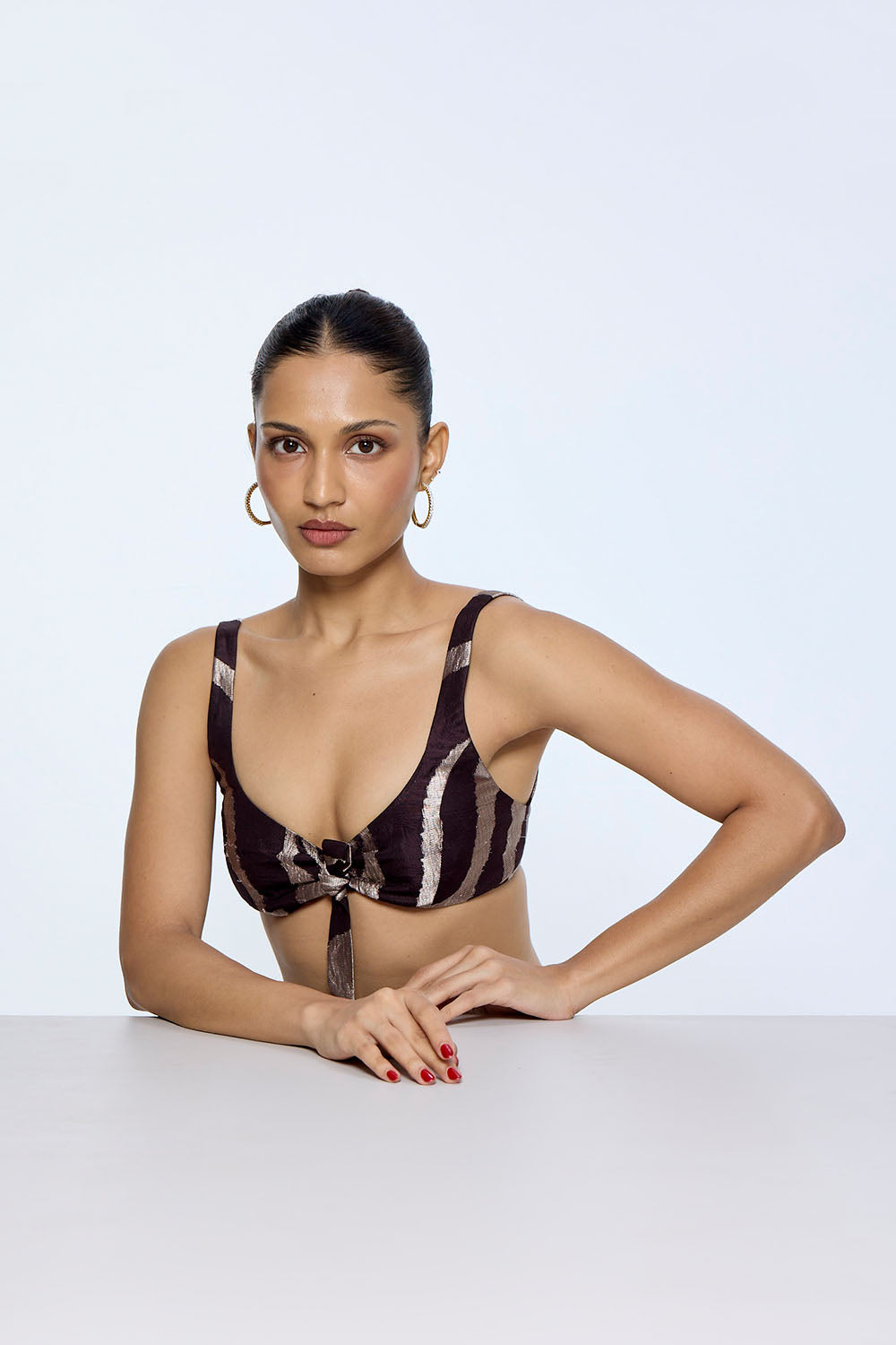 Handwoven Silver Zari Blouse