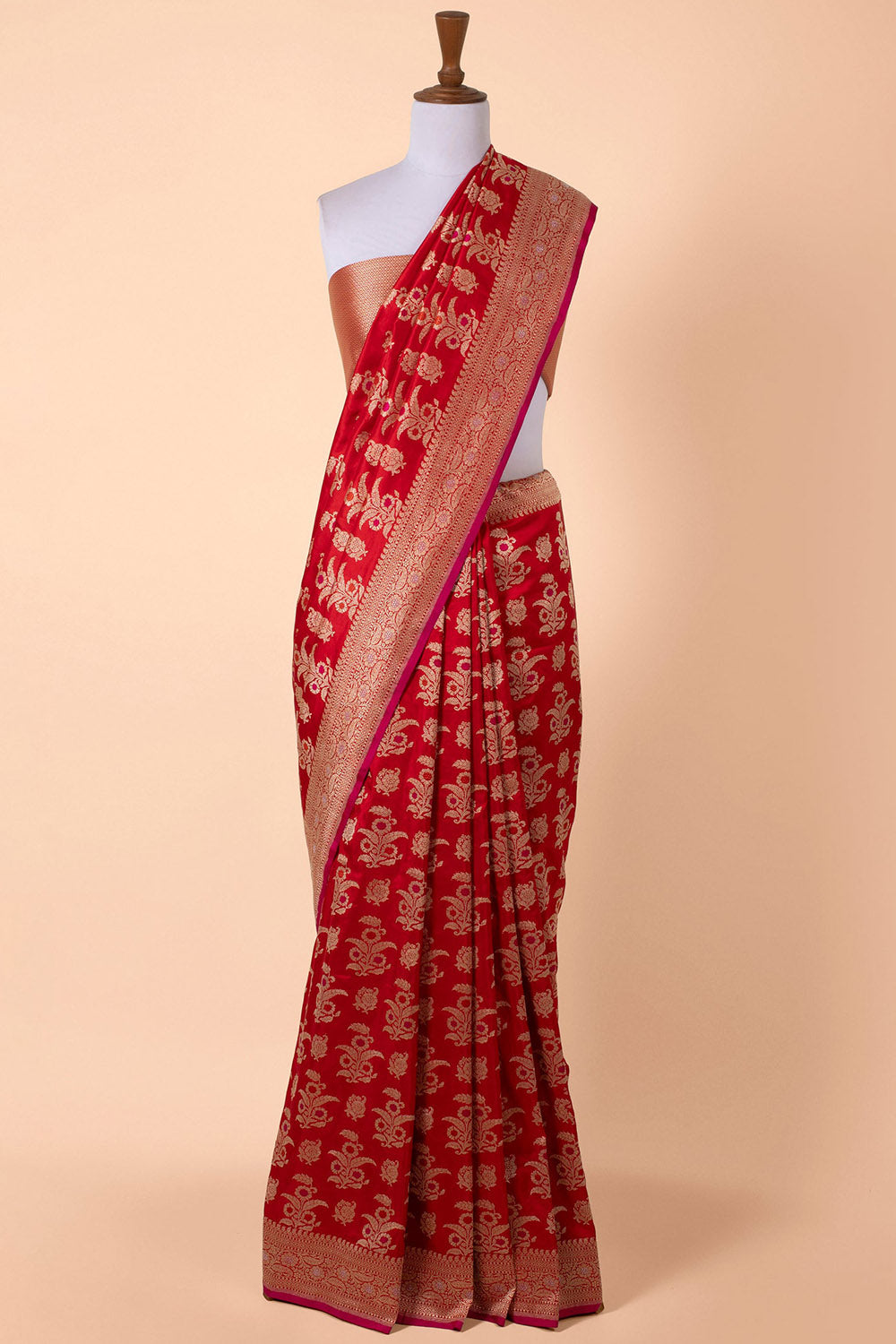 Handwoven Red Silk Saree