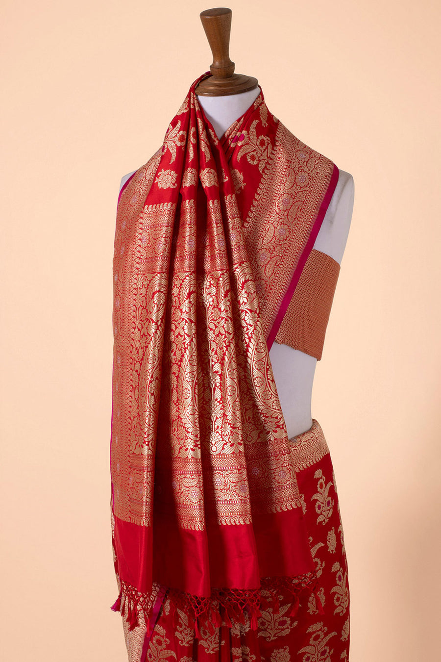 Handwoven Red Silk Saree