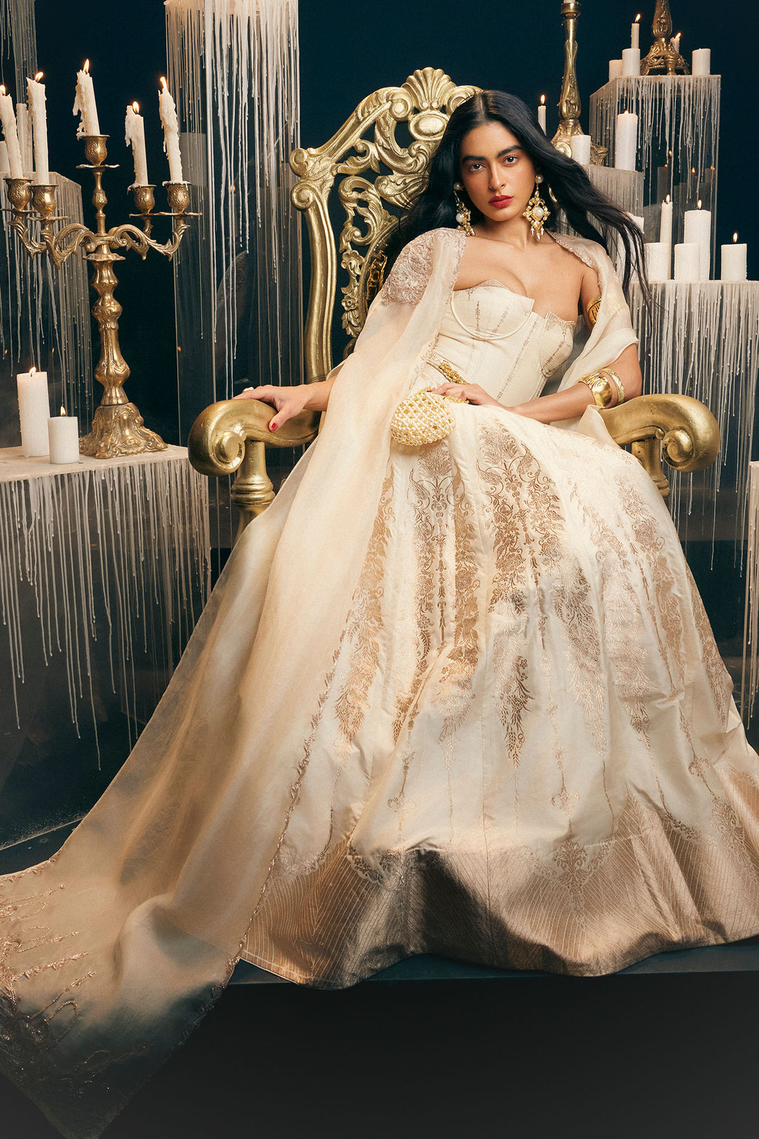 Yours Truly Lehenga Cream