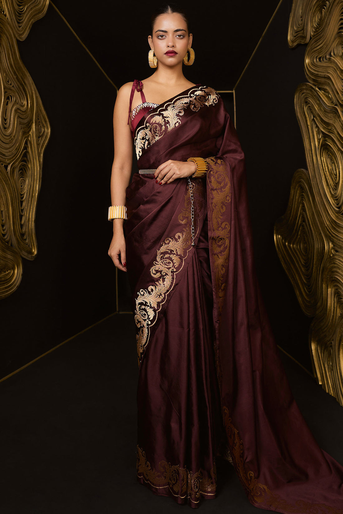 Only Yours Saree Garnet