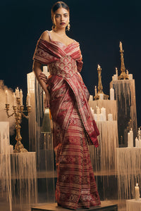I Do Saree Maroon